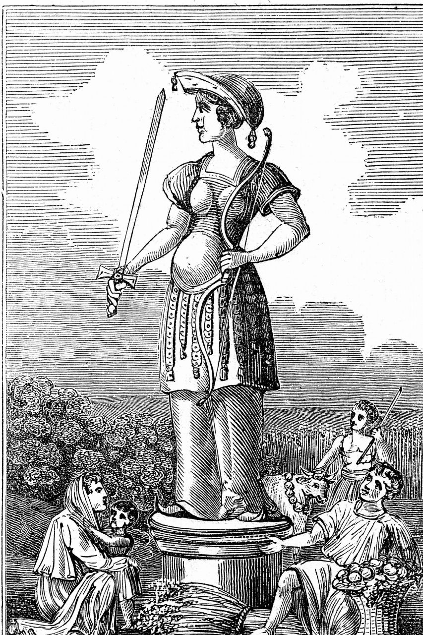 Freya, the goddess of love woodprint