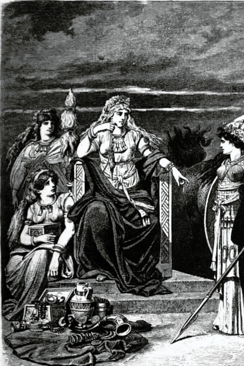Frigg with her maidens