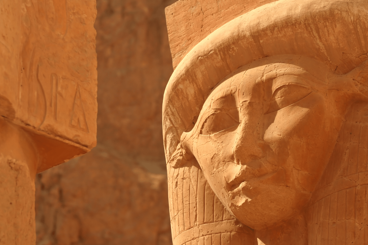 Statue of Hathor the egyptian goddess of love and beauty and the fierce protector of Ra