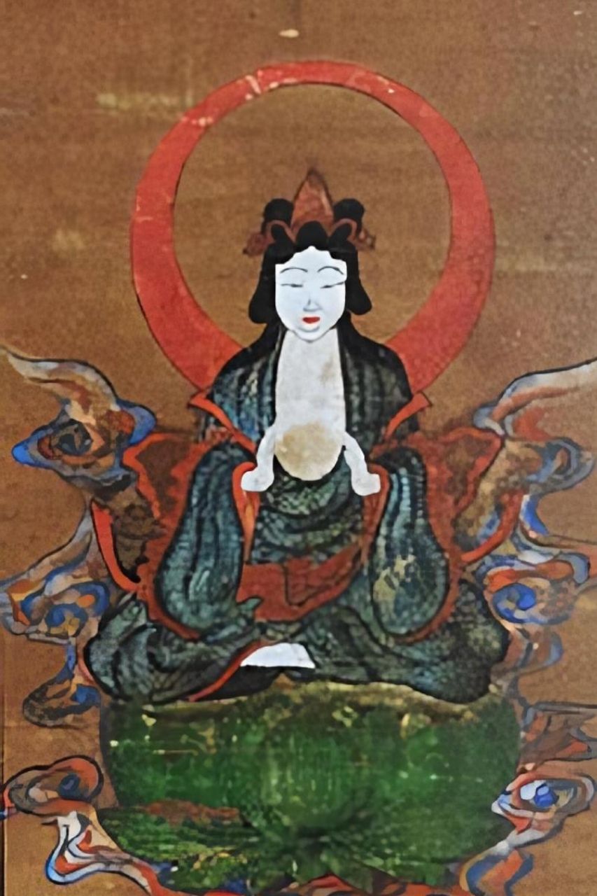 The moon god woodprint