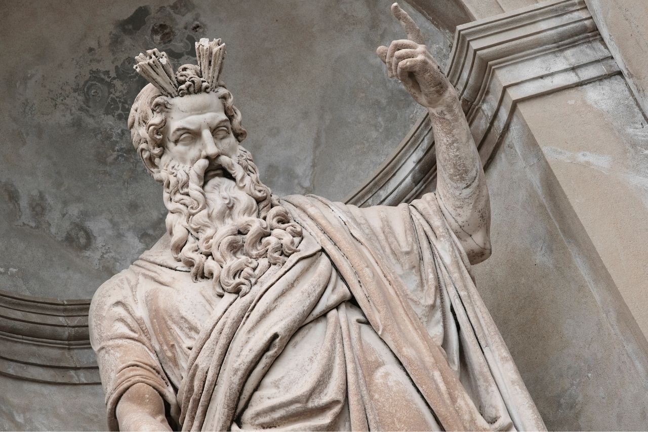 Zeus, god of lightning and lord of the skies