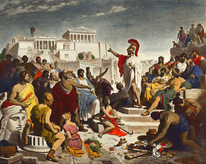 Painting depicting Athenian Democracy