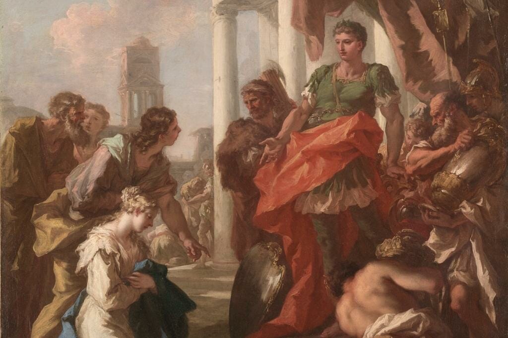 Depiction of Acamas in Greek mythology after the Trojan War