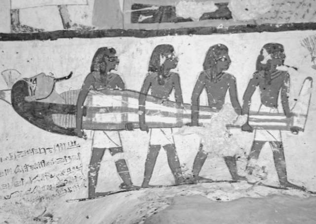 Ancient Egyptian mummy mural