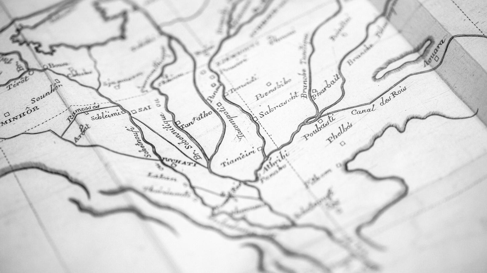 Ancient painting of Egypt map