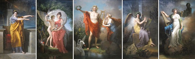Apollo and the Muses in classical artwork