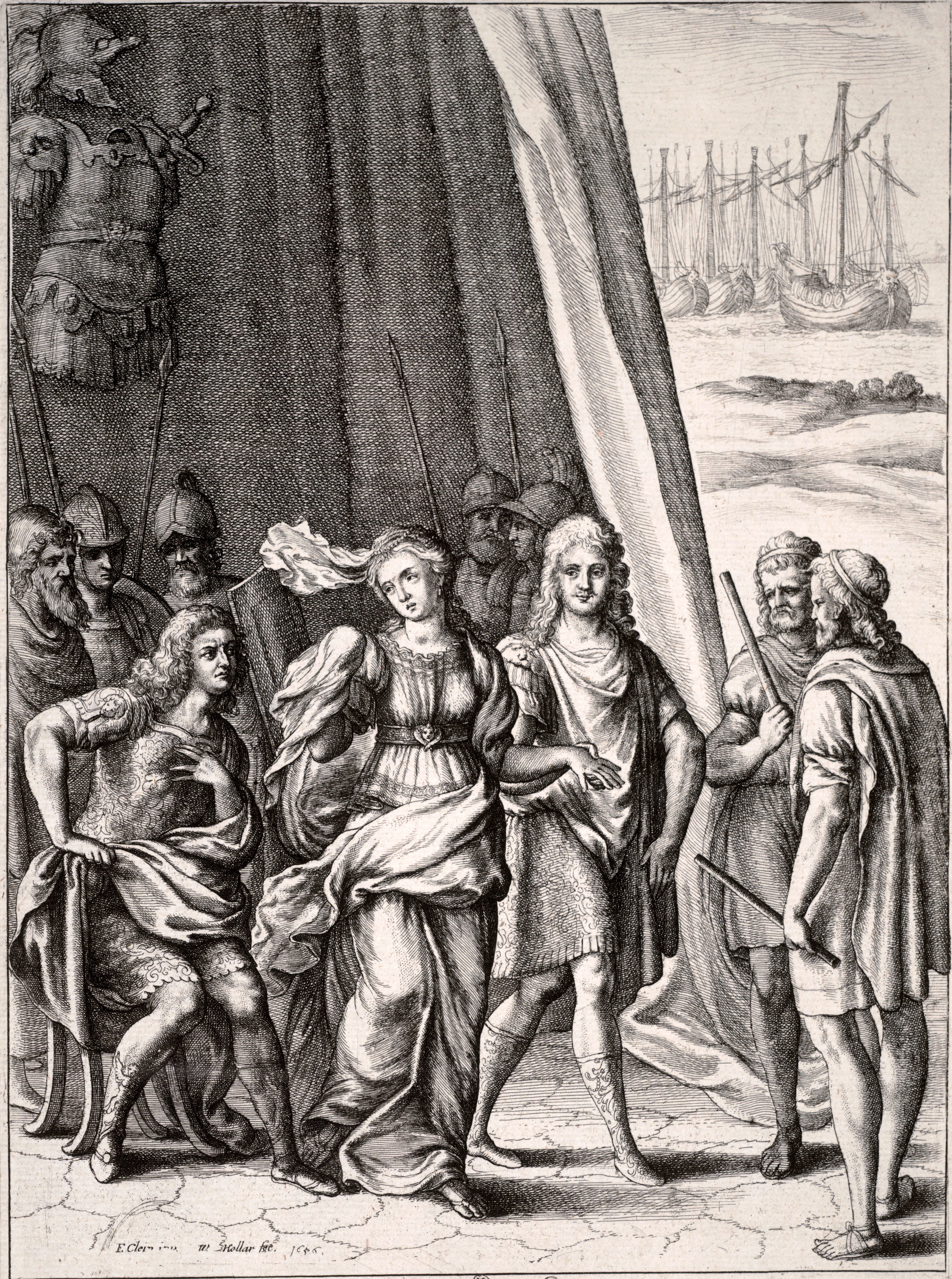 Achilles and Briseis - classical painting of the Greek warrior and his captive