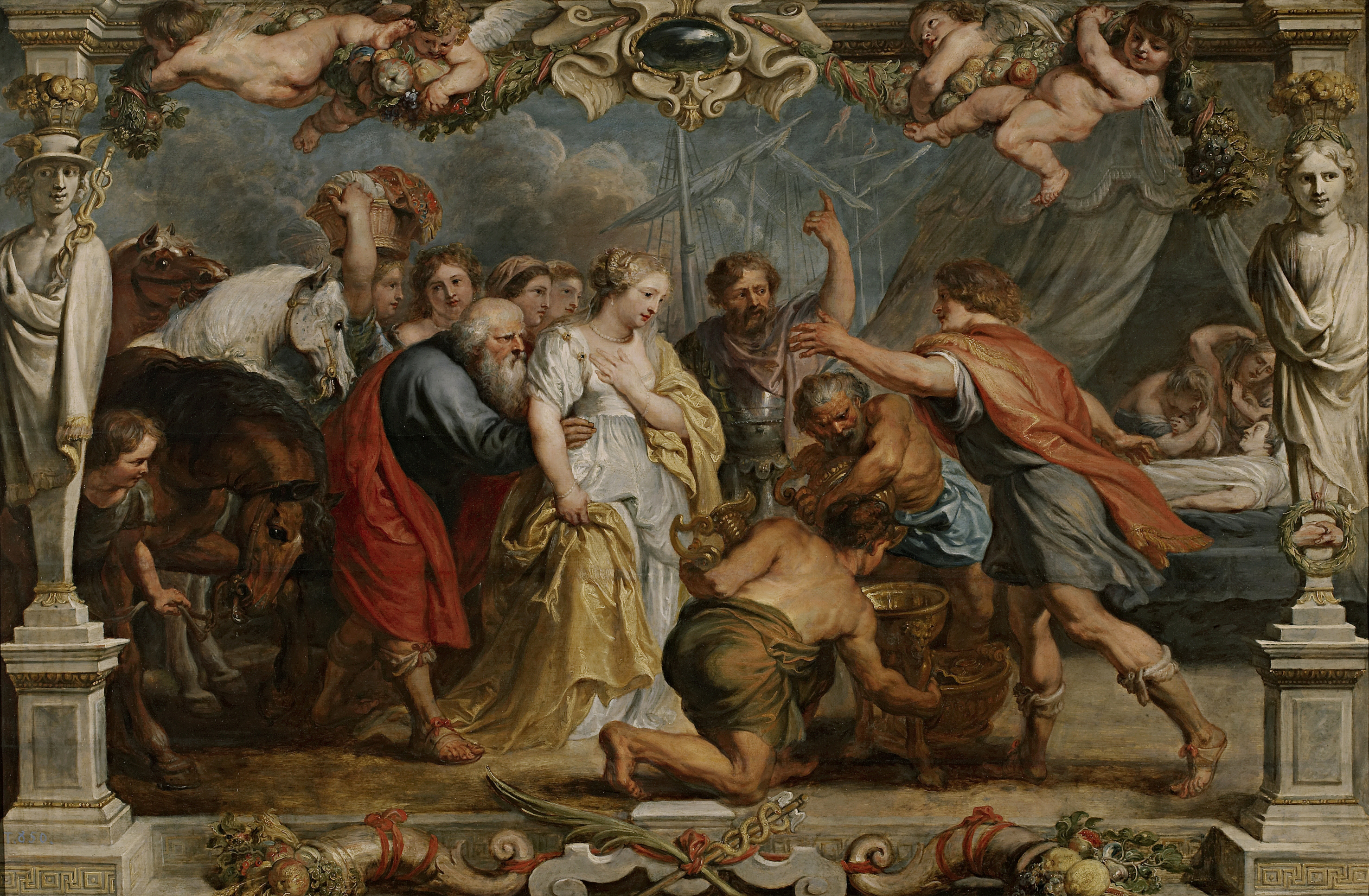 Briseis restored to Achilles - artwork depicting the return of Briseis after Patroclus death