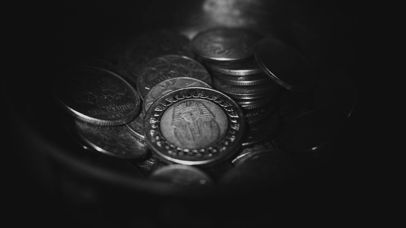 Egyptian coin with the image of pharaoh