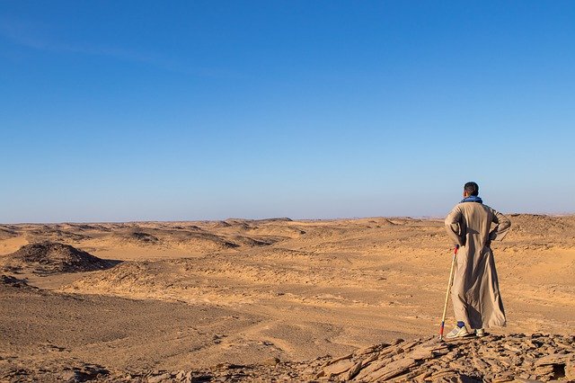 Egyptian man in a desert