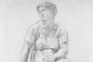 Eurycleia as an older servant washing feet