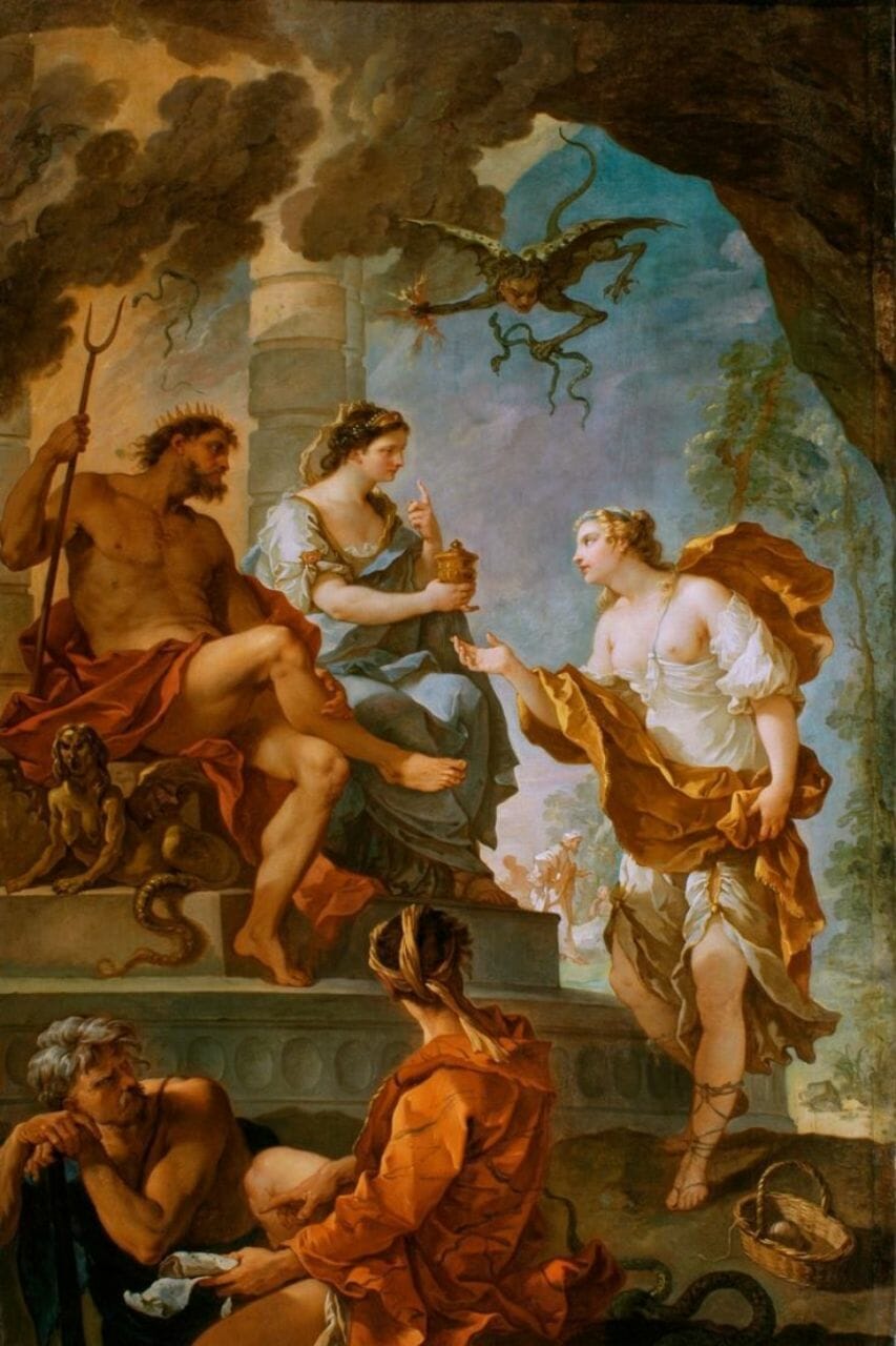 Hades and his wife Persephone in the Underworld