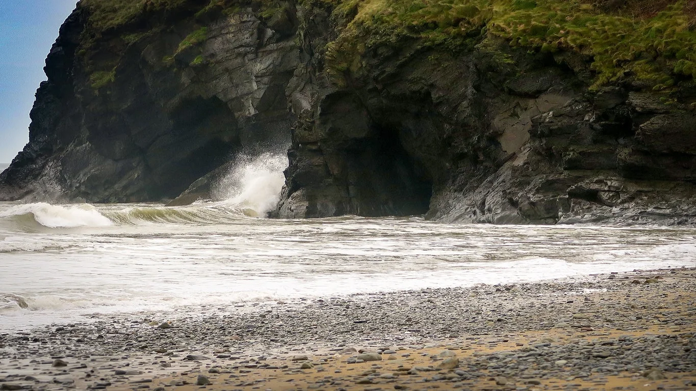 Penbryn Beach at Llanborth, the likely site of Llongborth