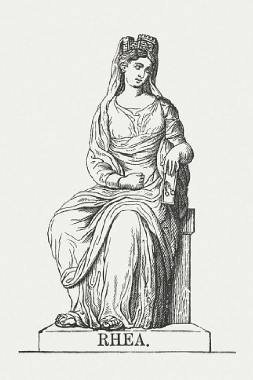 Rhea as the mother earth goddess in Greek mythology