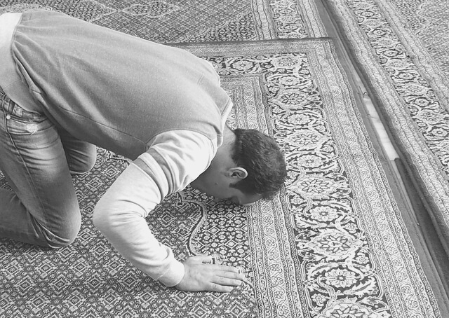 Muslim prayer in a mosque in Jordan