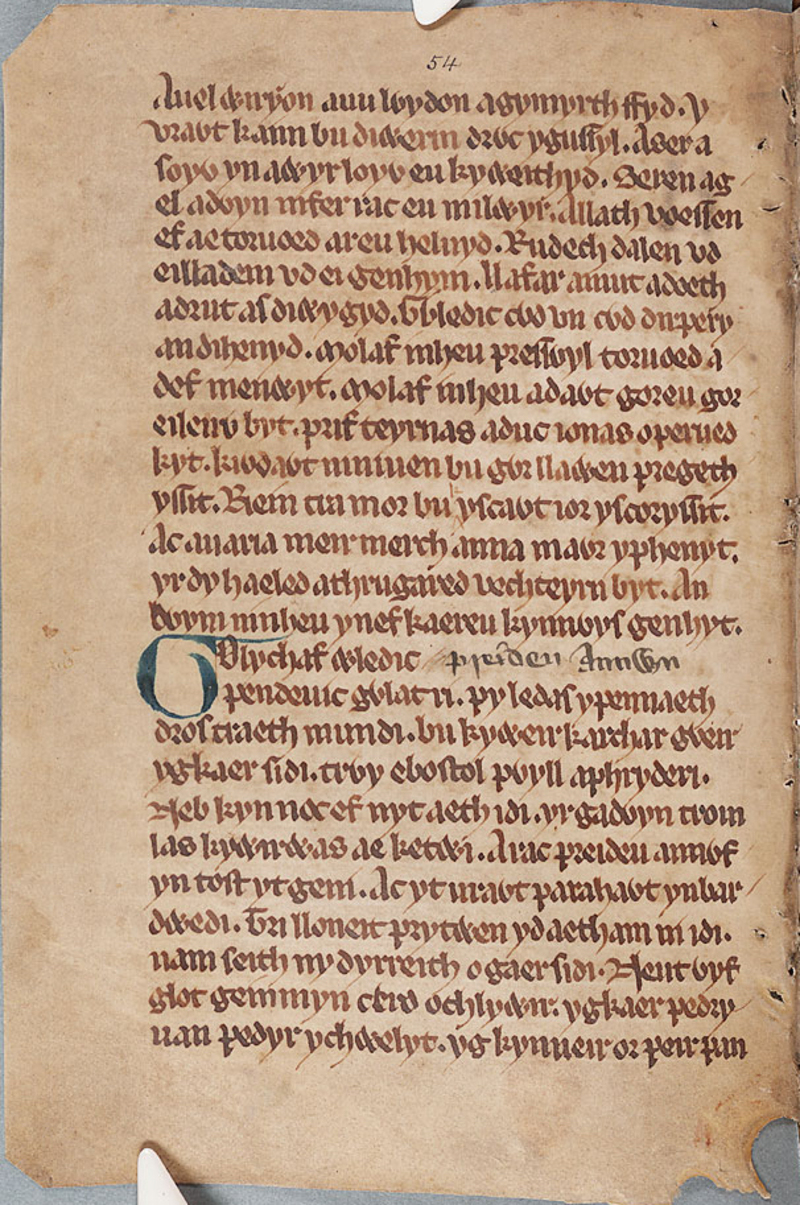 Opening of <i>Preiddeu Annwn</i>, Peniarth MS 2, folio 25v