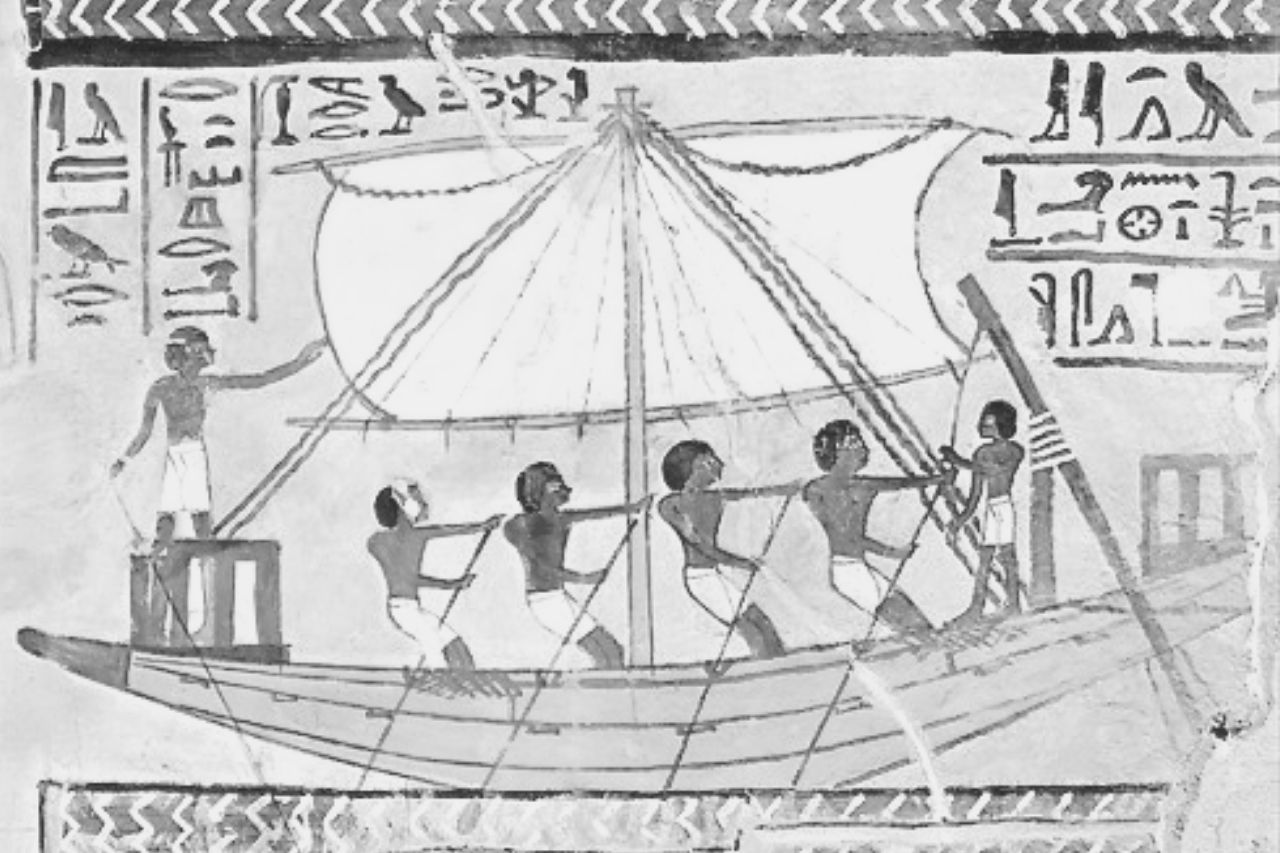 Rowing scene ancient Egypt