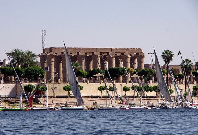 Ships on the Nile river