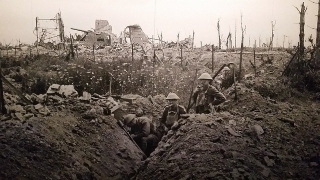 Soldiers in a trench during Anglo-Egyptian treaty