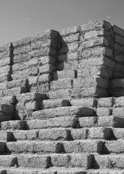 Stack of sundried mud-bricks