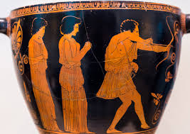 Odysseus killing the suitors in his palace