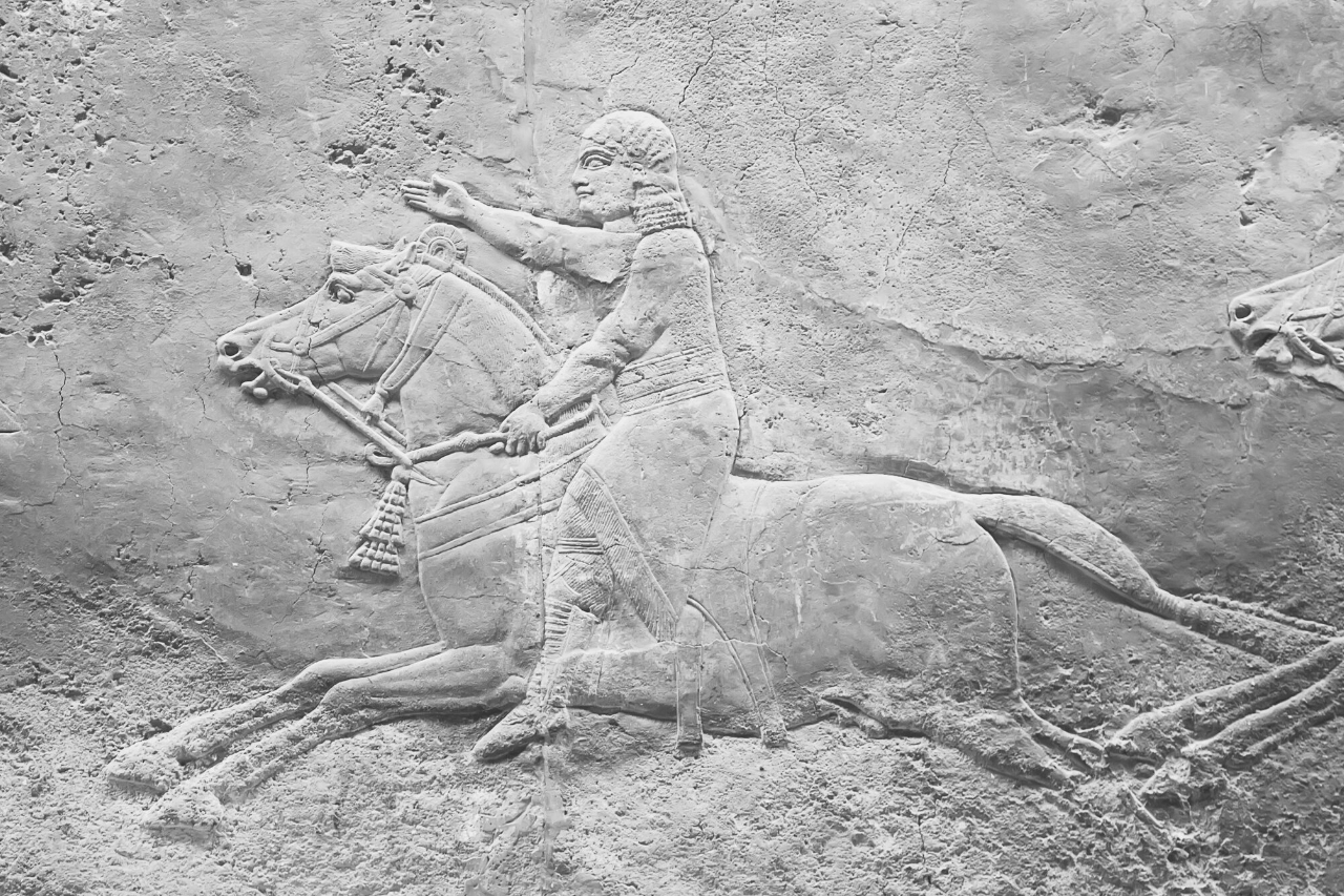 Sumerian warrior horseman relief