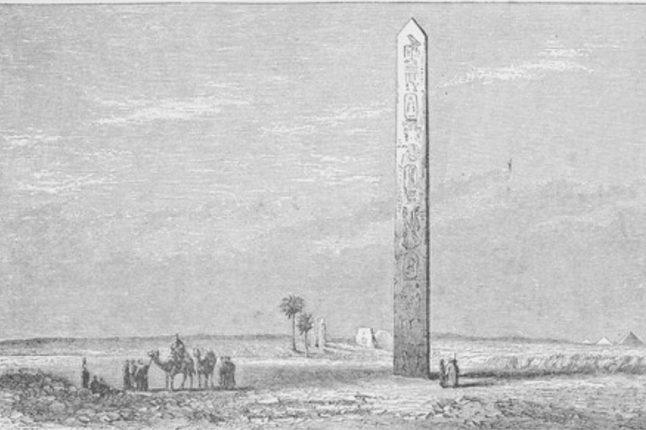 The drawing of the Obelisk of Senusret