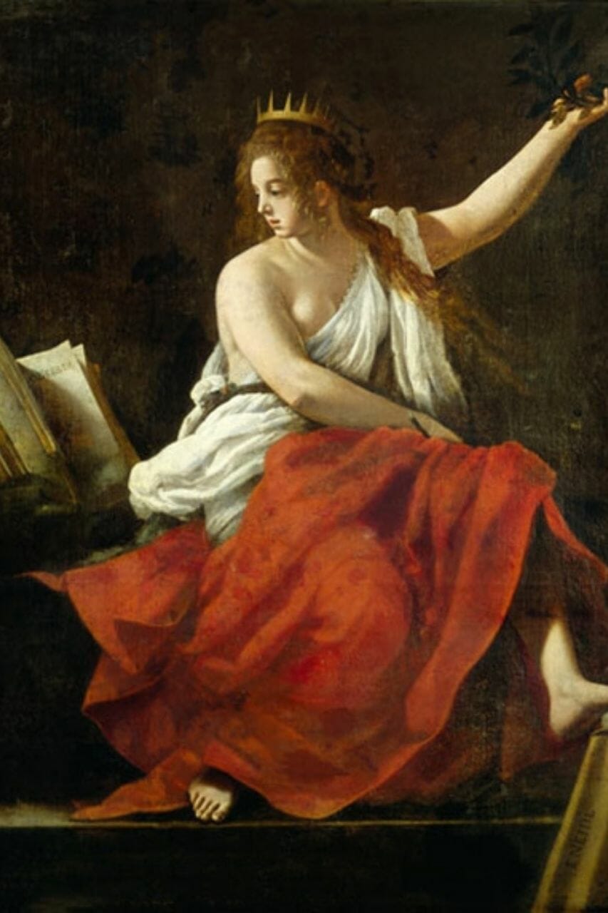 The Muse of Epic Poetry inspiring ancient Greek poets