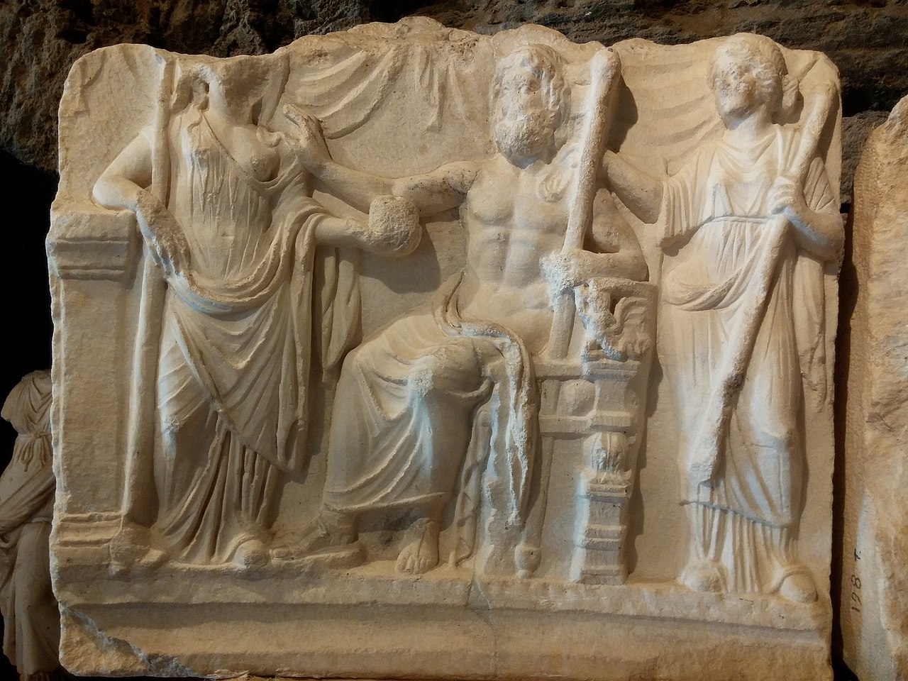 A second century relief depicting the marriage of Zeus and Leto